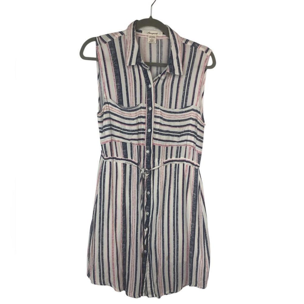 Passport Pink and Light Blue Sleeveless Button Down Dress [COPY]
